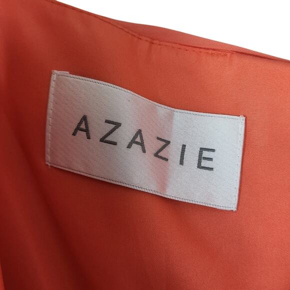 Azazie Orange Sunset Bridesmaid Midi Dress - Picture 3 of 3
